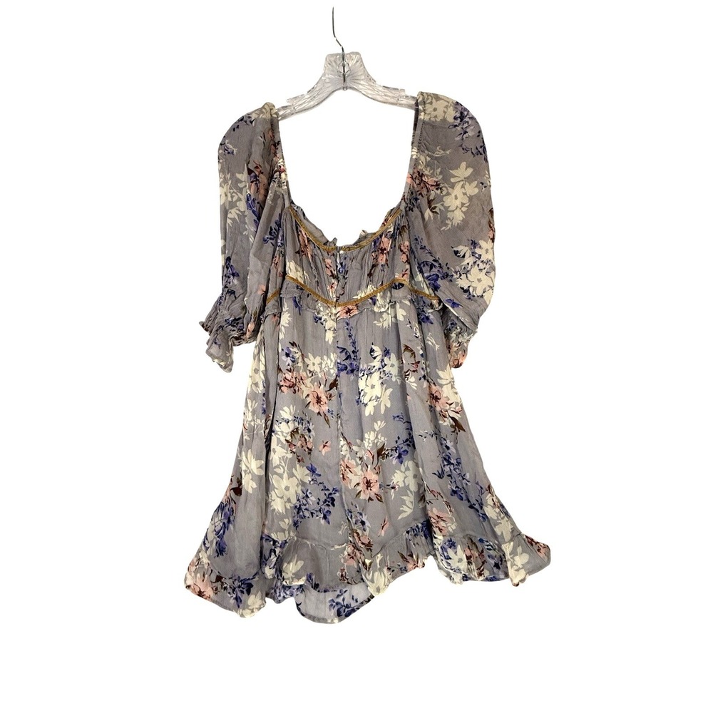 NWT Free People Marney Floral Babydoll Dress S Boho Sheer Empire Waist Romantic